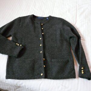 Karen Scott Pure Wool  Grey Cardigan - S